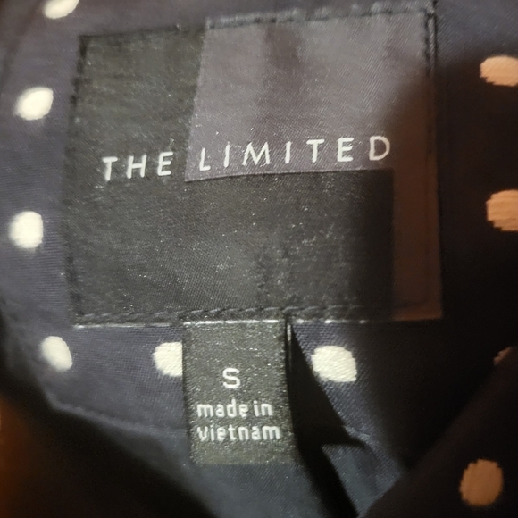 The Limited Polka Dot Navy Blue & White Single Button Blazer Size Small - Picture 4 of 5